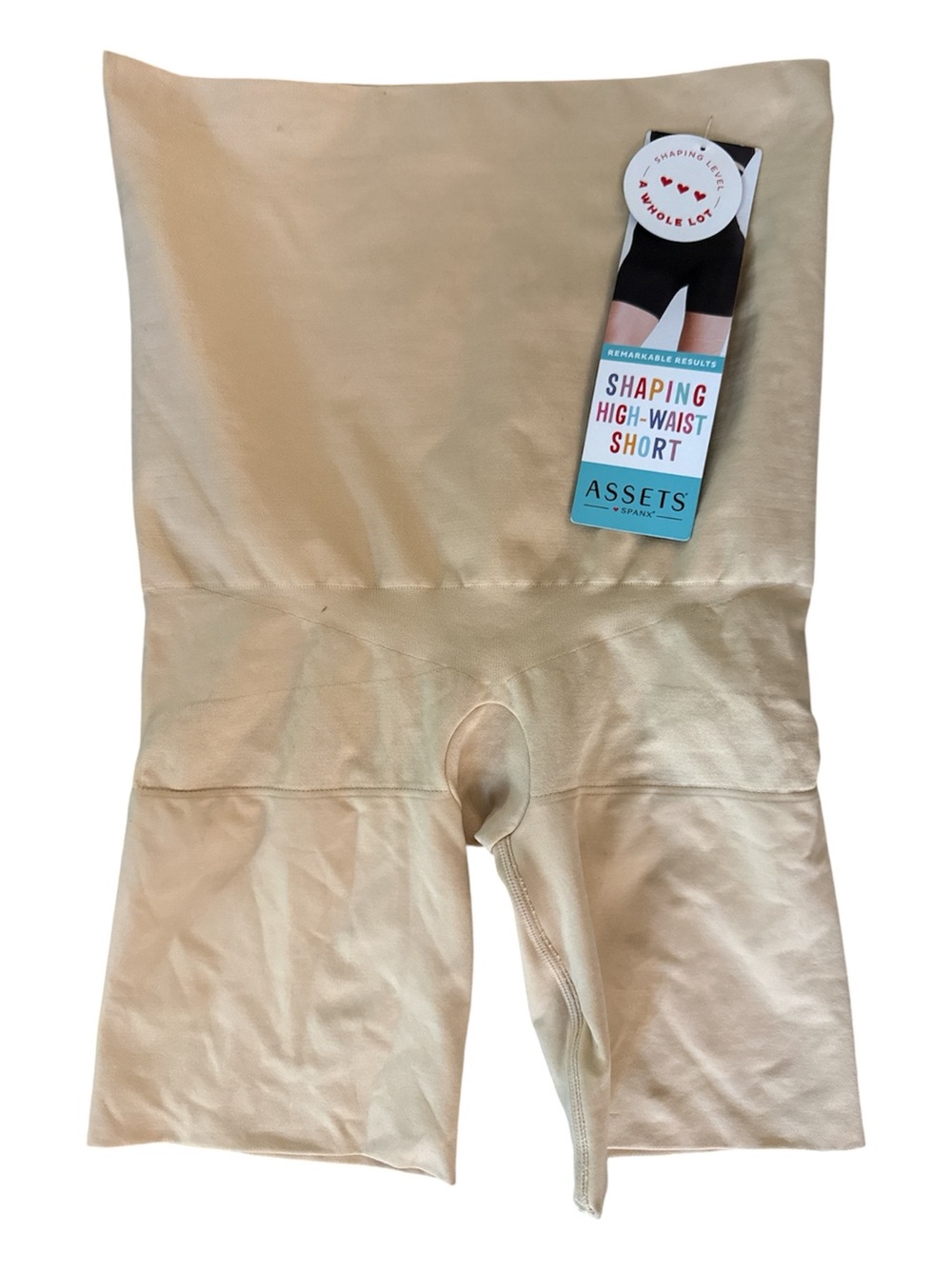 Assets by Spanx Women's Shaping High Waist Panty Shorts Beige Size XL NWT